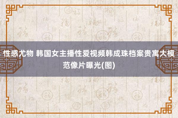 性感尤物 韩国女主播性爱视频韩成珠档案贵寓大模范像片曝光(图)